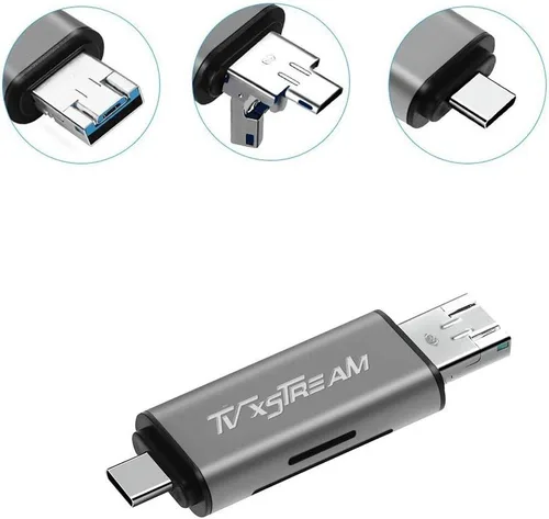 Miniatura 2 de Lector de tarjetas SD, 3 en 1 USB 2.0 / USB C/Micro USB - SD, Micro SD, SDXC, SDHC, Micro SDHC, lector de tarjetas de memoria Micro SDXC