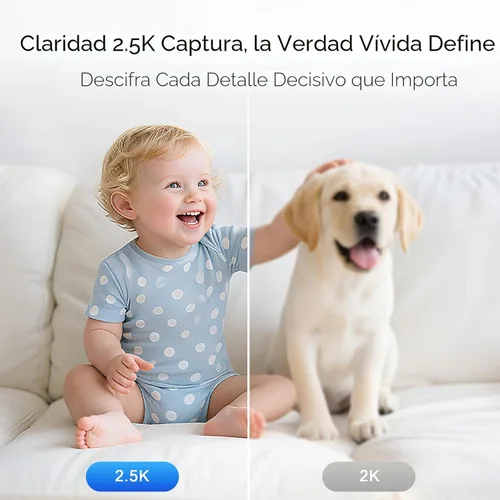 Miniatura 4 de Cámara de interior 2.5K 2 paquete, detección AI de personas/mascotas/llanto sin suscripción, cámara 4MP para mascotas/perros/gatos/bebés