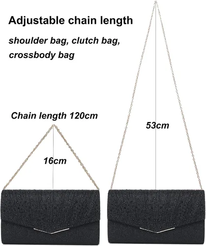 Miniatura 6 de Bolsos de mano con diamantes de imitación para mujer, monederos y bolsos formales, bodas, fiestas, bailes, bolsas de dinero, regalo de Navidad