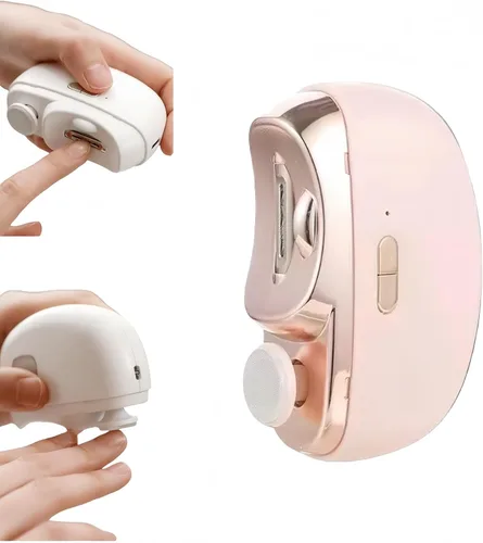 Lima de uñas eléctrica para uñas – Recortador de uñas automático y pulidor con luz, seguro para personas mayores y niños, no para uñas gruesas,