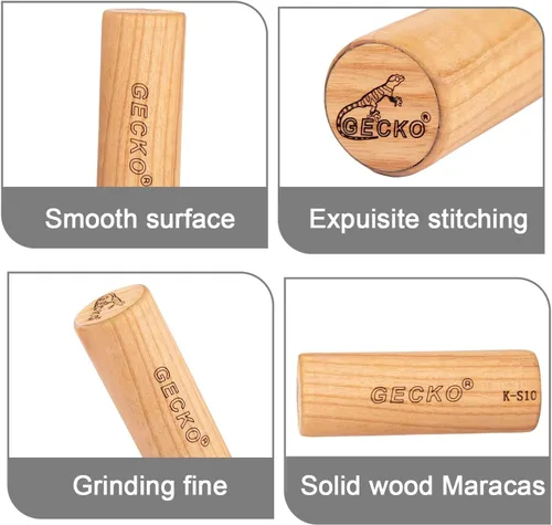 Miniatura 4 de GECKO Maracas - Martillo de arena, instrumento de percusión, maracas naturales de madera para adultos, utilizado en actuaciones en vivo