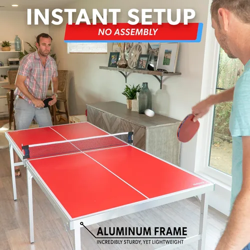Miniatura 3 de GoSports - Juego de tenis de mesa de tamaño mediano – Rojo o azul – Juego de tenis de mesa portátil para interiores y exteriores con red, 2 raquetas