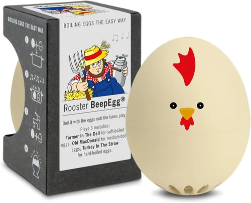 Rooster Beepegg – Temporizador de huevos para hervir huevos – Cocina musical para huevos suaves, medianos y duros – Seguro para alimentos –