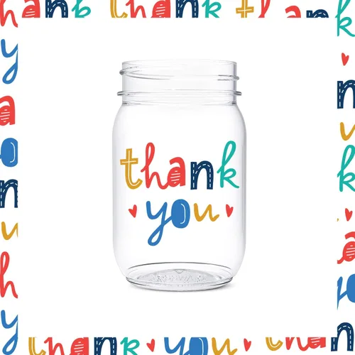 Miniatura 3 de TOSSWARE POP Mason - Tarro de 473 ml, radiante, para cumpleaños, juego de 6 piezas, reciclable, irrompible, de plástico transparente impreso