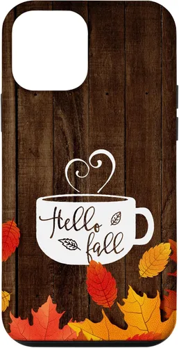 Miniatura 16 de Hello Fall - Taza de café para iPhone 16, diseño de hojas de otoño