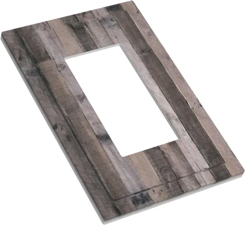 Miniatura 1315 de Placa Decorativa de Pared de Granja Rústica con Cuerno de Madera para Puerta de Granero 1 Banda Duplex Cubiertas de Toma Eléctrica Soltera