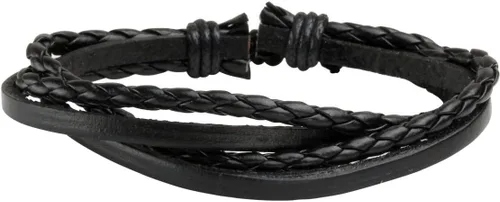 Miniatura 3 de Eigso Pulsera de cuero sintético con cuentas de madera para hombres y mujeres, tejido hecho a mano, cierre ajustable