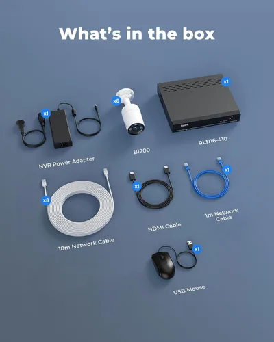 Miniatura 8 de REOLINK Sistema de cámara de seguridad 12MP Comercial, 8 piezas 12MP H.265 cámaras de seguridad PoE para exteriores, detección de personas