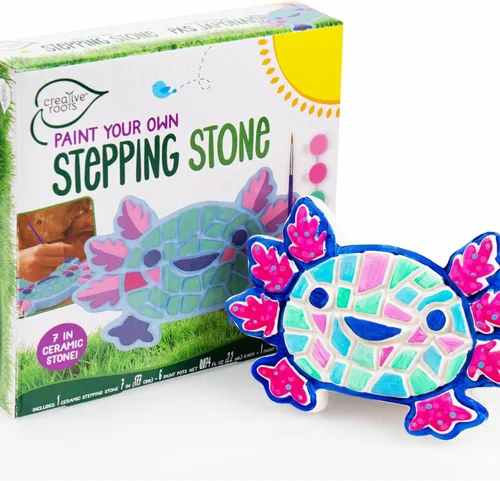 Miniatura 23 de Creative Roots Juego de piedra de escalonamiento de mosaico en forma de corazón, incluye piedra de cerámica de 7 pulgadas y 6 pinturas vibrantes