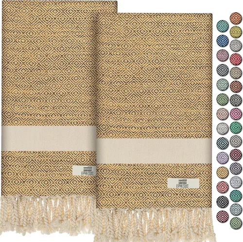 Miniatura 16 de EPHESUS TOWELS Toallas de Mano - Juego de 2 18" x 30" - Toalla de Mano Turca Decorativa para Baño, Cocina, Invitados, Cara, Cabello, Té, Paño