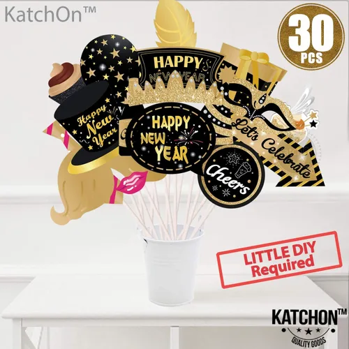Miniatura 6 de KatchOn, Accesorios para cabina de fotos de Año Nuevo con purpurina 2026 – Paquete de 30 Accesorios para cabina de fotos de Nochevieja 2026