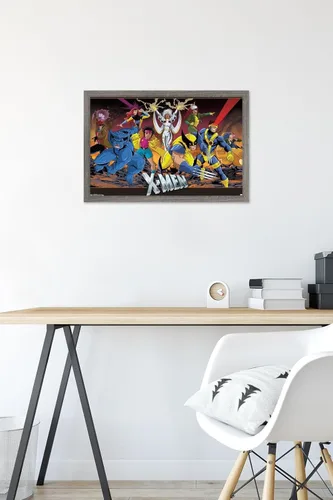 Miniatura 6 de Trends International Marvel Comics - Póster de pared de grupo de The X-Men, 14.725 x 22.375 pulgadas, versión enmarcada de madera de granero