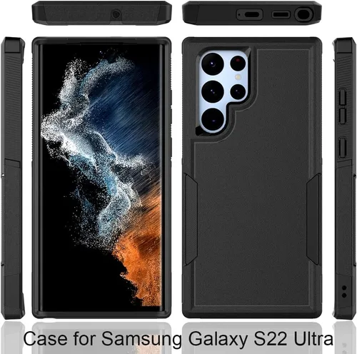 Miniatura 2 de Funda para Samsung Galaxy S22 Ultra - Funda protectora a prueba de golpes, fuerte y duradera, color negro