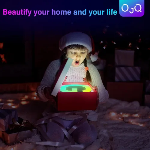 Miniatura 6 de OJQ Letras LED Iluminadas con Música Sincronizada de Letras del Alfabeto Coloridas - Luz de Dormitorio con Cambio de Color - Regalos de Cumpleaños