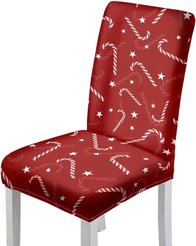 Miniatura 12 de HUGS IDEA Snowman Seat Covers for Dining Room Chairs Set of 2 Santa Claus Stretch Chair Slipcovers Protector Removable and Washable Kitchen Dining