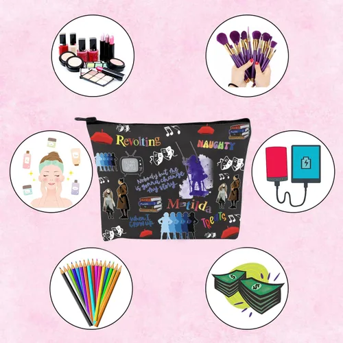 Miniatura 4 de TSOTMO Televisión Regalo Comedia Tragedia Máscara Teatro Drama Bolsa Regalos Actriz Bolsa Cremallera Bolsa Amante Musical, Beige, Blk-matilda