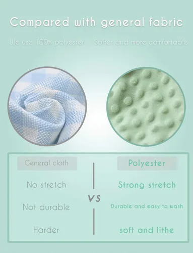 Miniatura 8 de Funda para cambiador de bebé, súper suave, con lunares Minky para bebés, niñas y niños, ultra cómoda, segura para bebés, se ajusta a almohadillas