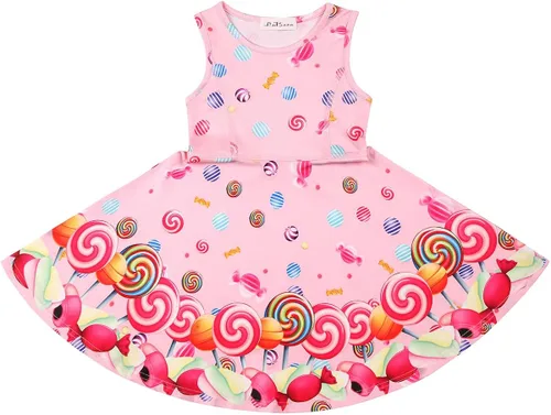 Miniatura 3 de LaBeca - Vestido sin mangas o de manga larga para niñas, vestidos casuales con diseño de unicornio o sirena para niñas pequeñas o grandes