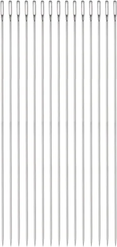 Miniatura 8 de HARFINGTON Agujas de rebordear 0.063 in de diámetro, agujas de coser rectas largas de acero inoxidable, agujas de coser de 4 pulgadas