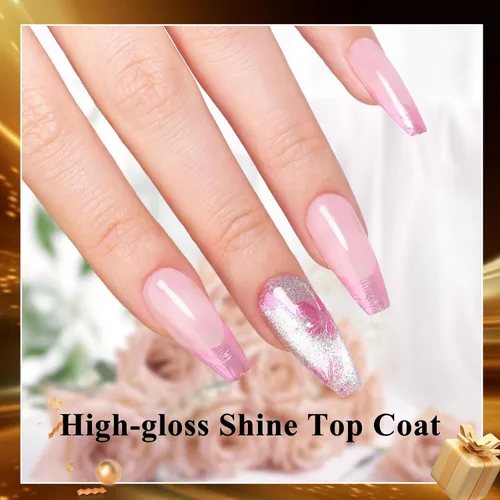 Miniatura 9 de Esmalte de uñas de gel transparente que no se limpia – Esmalte de uñas de gel transparente de alto brillo, larga duración y resistente al astillado