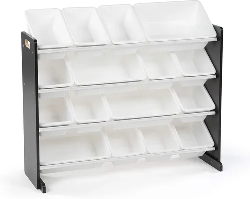 Miniatura 14 de Humble Crew Organizador de almacenamiento de juguetes de gran tamaño con 16 contenedores extraíbles, blanco/blanco, gran almacenamiento de juguetes
