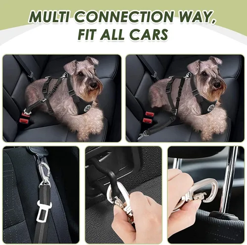 Miniatura 2 de SlowTon Arnés de Cinturón de Seguridad para Perro para Coche, Arnés de Coche para Perros Ajustable de Malla Transpirable y Arnés de Cinturón