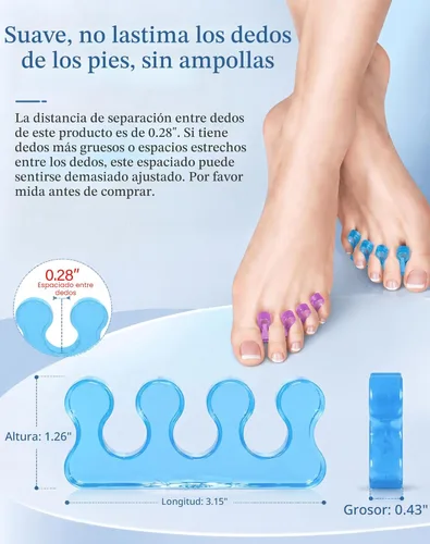 Miniatura 3 de SUNFATT Separadores de Dedos para Pedicura, Separadores de Dedos para Mujeres, Separadores de Dedos del Pie para Pedicura para Separar Uñas