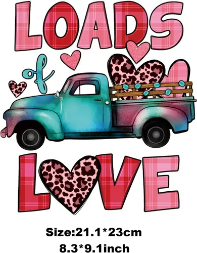 Miniatura 6 de Calcomanías termoadhesivas de San Valentín, 6 hojas de bonitos patrones de San Valentín para transferencia de calcomanías para mujeres y niñas