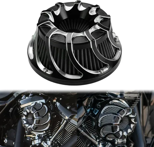 Miniatura 14 de Kit de entrada de aire limpiador de aire CNC para motocicletas con turbina, filtro de aire para Harley Sportster XL Touring Softail Dyna