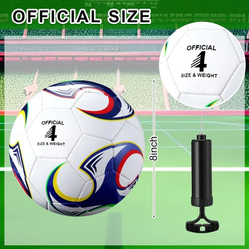 Miniatura 2 de Lunmon 12 pelotas de fútbol a granel con 2 bombas, tamaño oficial, pelota de fútbol desinflada para interior y exterior, juego deportivo