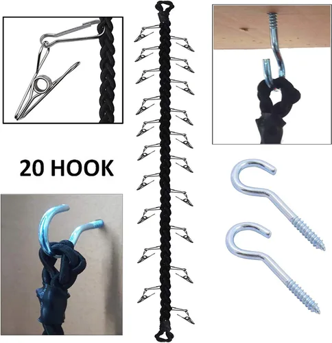 Miniatura 2 de Organizador de tapas de cadena de almacenamiento, soporte para gorras, sistema de gorras, organizador de gorras de béisbol con 20 clips de acero