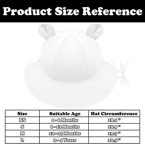 Miniatura 7 de Sombrero de sol para bebé, sombreros para niños y niñas, sombrero de sol para bebé niña sombreros con orejas de oso de ala ancha UPF 50+ sombrero