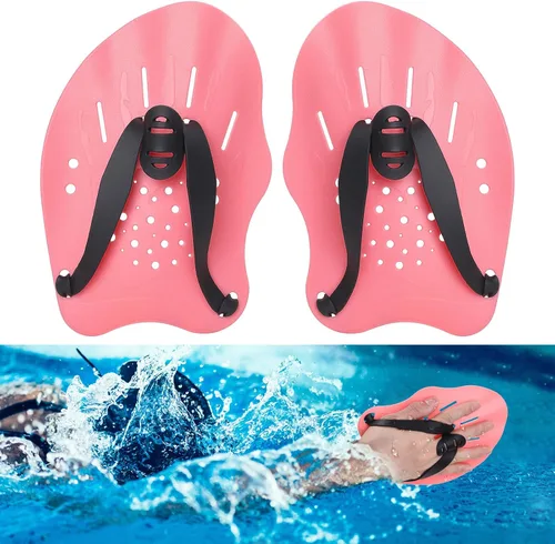 Miniatura 8 de Hianjoo Aletas de Mano para Natación para Adultos y Jóvenes (1 Par), Aletas de Natación de Fuerza de Entrenamiento para Piscina, Accesorios