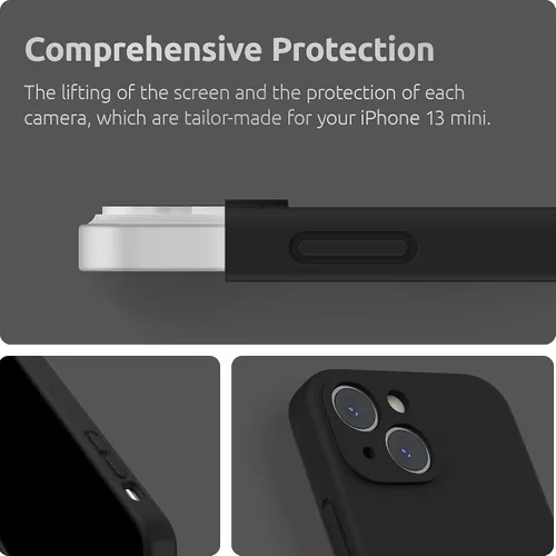 Miniatura 4 de SURPHY Funda compatible con iPhone 13 Mini con protector de pantalla, (protección de cámara y forro de microfibra suave), funda de silicona líquida