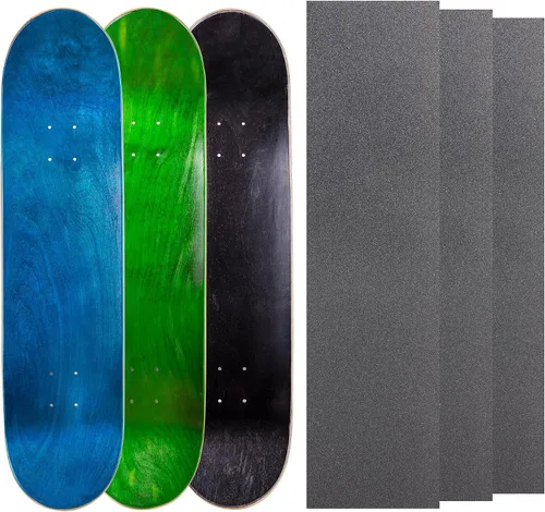 Miniatura 6 de Cal 7 Tablas de patineta de arce en blanco con cinta de agarre (paquete de 3, combinaciones)