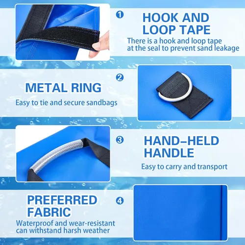 Miniatura 3 de Simgoing 8 bolsas de arena de vinilo para casa de rebote, accesorios para casa de rebote, bolsa de arena para soporte y anclaje, inflables, tiendas