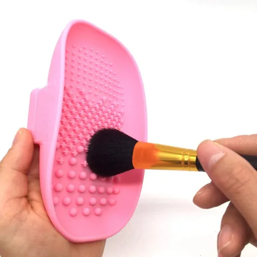 Miniatura 3 de Luxshiny Alfombrilla de limpieza de brochas de maquillaje de silicona, limpiador de brochas de maquillaje reutilizable con correa trasera