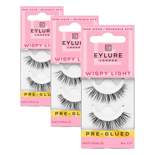 Miniatura 12 de Pestañas postizas Eylure con pegamento incluido, Wispy Light No. 117 Wispy No.117
