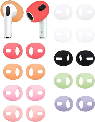 Fit in Case - Puntas para los oídos compatibles con AirPods 3 2021 de 3ª generación, 9 pares de auriculares de silicona ultra fina y suave a prueba