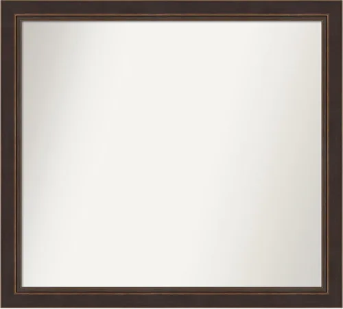 Miniatura 67 de Amanti Art Espejo de baño de bronce para sobre el fregadero, 24 x 24 pulgadas, espejo cuadrado de bronce Lara para tocador, marco de madera