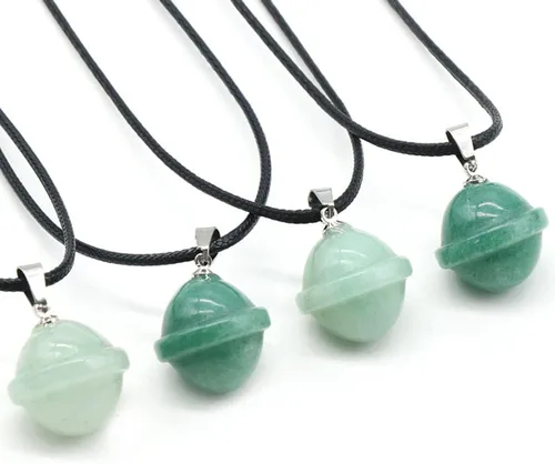 Miniatura 8 de Collar con colgante de piedra natural, ópalo de cuarzo rosa, globo OVNI Reiki, cristales de reiki, collares de cuerda larga para mujeres, joyería