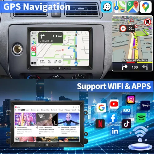 Miniatura 7 de Radio de coche para Ford Edge 2007-2010 Ford Taurus/Sable 2008-2009 Focus 2005-2007 Unidad principal de radio estéreo de mejora con CarPlay Pantalla