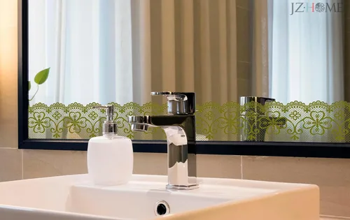 Miniatura 2 de Papel tapiz de encaje transparente, autoadhesivo, impermeable, decorativo para pared, para baño, cocina, sala de estar, dormitorio, espejo