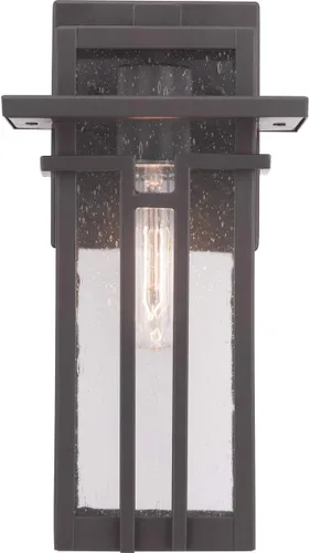 Miniatura 16 de Progress Lighting Boxwood Collection - Farol de pared pequeña de cristal transparente con semillas Craftsman, para exteriores, bronce antiguo, 11.75