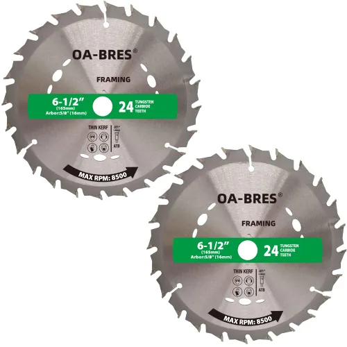 Miniatura 13 de Paquete de 3 hojas de sierra circular compacta con punta de carburo 24T TCT de 4-1/2 pulgadas con eje de 3/8 pulgadas, uso general para cortes