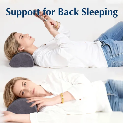 Miniatura 7 de Almohada para rodilla para dormir boca arriba, almohada cilíndrica de espuma viscoelástica para alivio del dolor para piernas, debajo de la rodilla