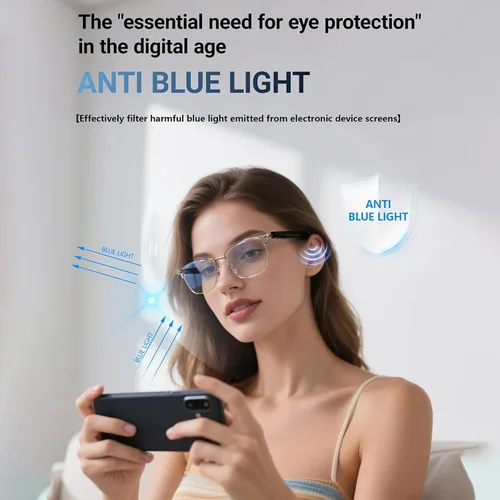Miniatura 2 de Gafas de luz azul Bluetooth para mujeres y hombres, asistente de voz AI, altavoces de oído abierto, lentes inteligentes con filtro de luz azul