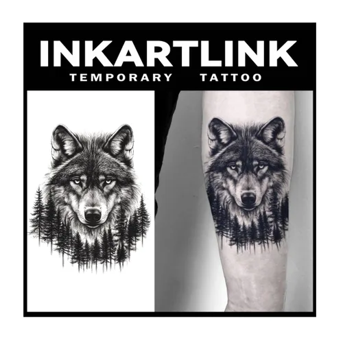 Miniatura 5 de INKARTLINK Tattoo Tech, 2 hojas de tatuaje semipermanente mediano, tatuajes temporales de diseño artístico para adultos, dura 1-2 semanas