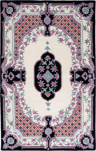 Miniatura 17 de SAFAVIEH Bellagio Collection - Alfombra decorativa de 2 x 3 pies, azul y rosa, hecha a mano de lana de medallón, ideal para zonas de alto tráfico