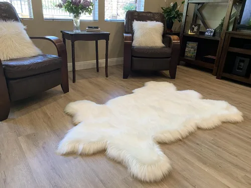 Miniatura 21 de LAMBZY - Alfombra de piel de oveja sintética súper suave hipoalergénica sedosa, estilo peluche de oso, para sala de estar, habitación de niños, sofá